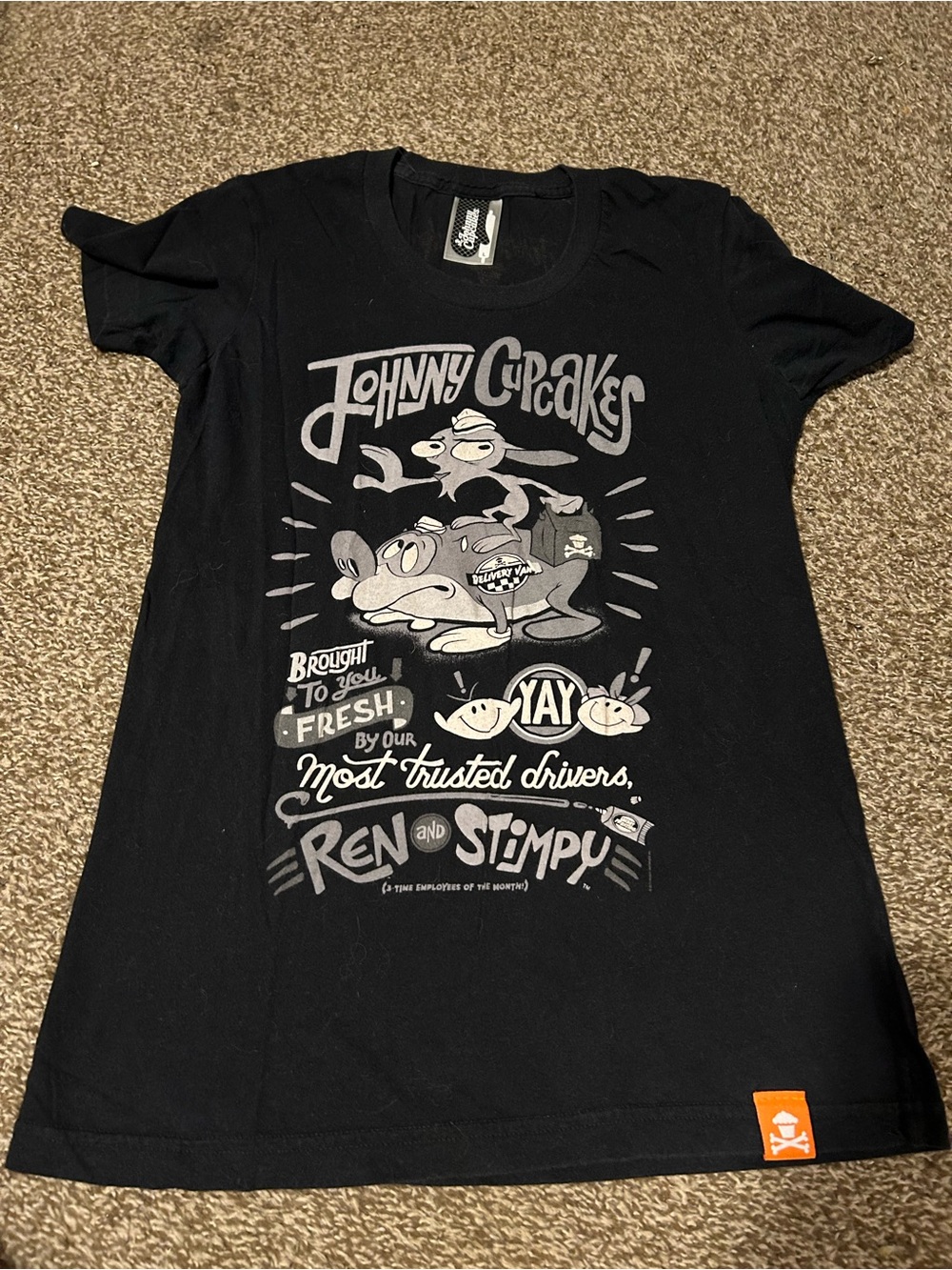 Johnny Cupcakes Black Ren & Stimpy Graphic Tee
